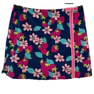 VTG Lilly Pulitzer Y2K White Label Strawberry Floral Cotton Mini Skort Skirt 2
